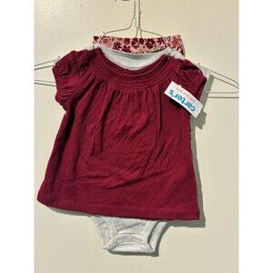 NWT Carter's Just One You Dark Pink Floral 3-Piece Outfit - 9M